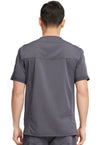 Pewter - Dickies Balance Men Scrub Top - Back View