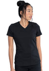 Black - Dickies Balance Women Scrub Top - Front View