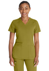 Bronze Mist - Dickies Balance Women Scrub Top - Front View