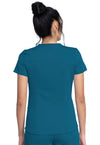 Caribbean Blue - Dickies Balance Women Scrub Top - Back View