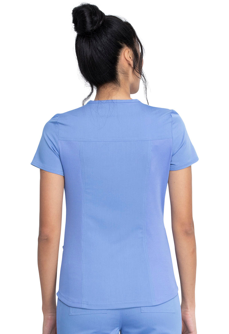Ciel Blue - Dickies Balance Women Scrub Top - Back View