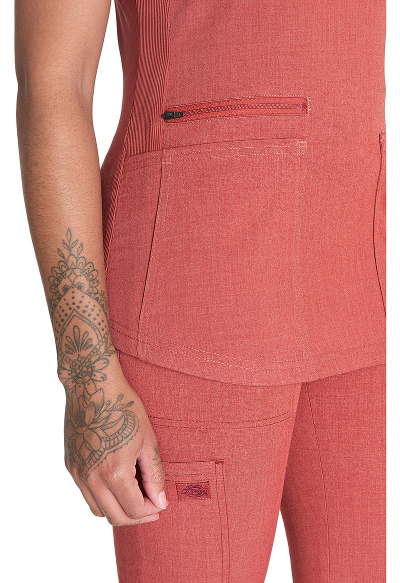 Heather Clay - Women's V-Neck Scrub Top (View 2)