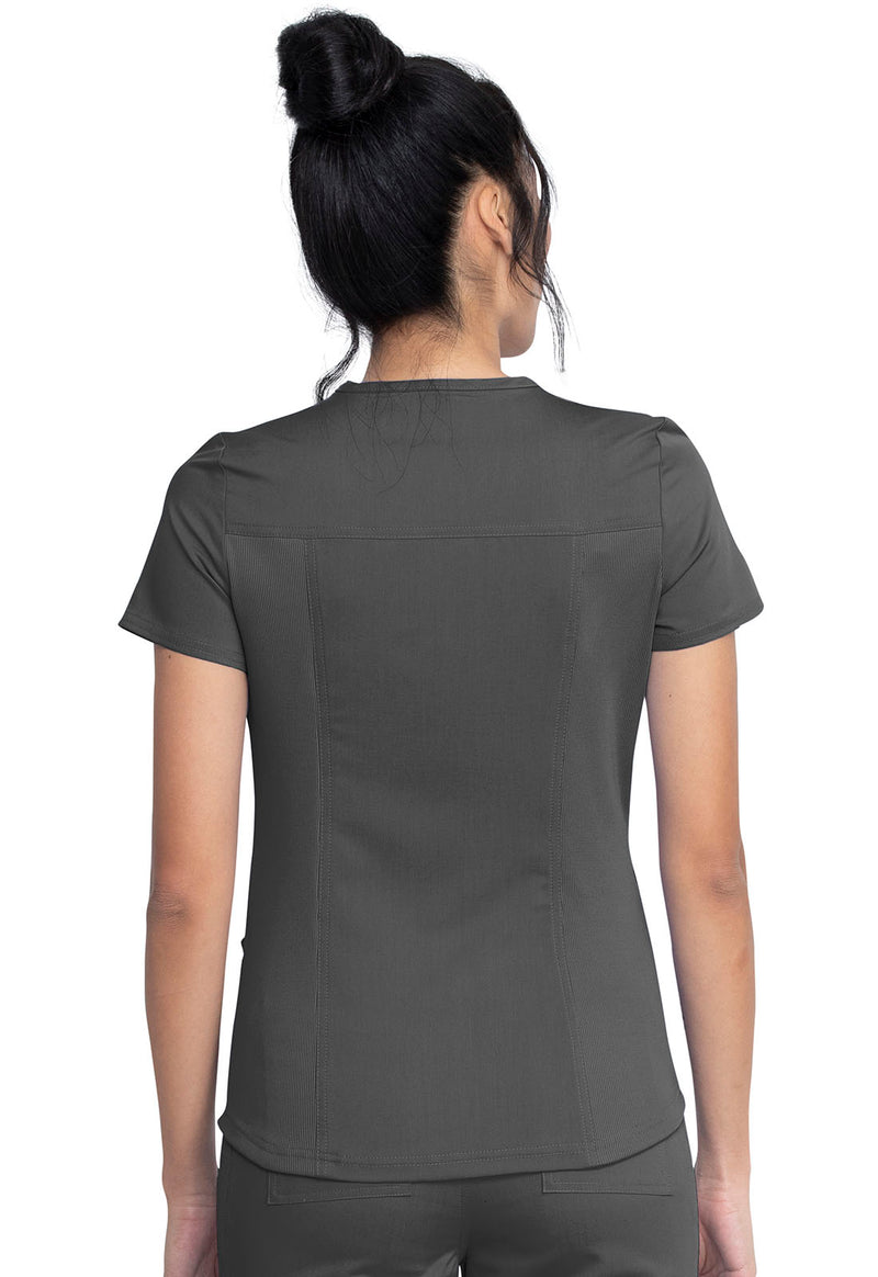 Pewter - Dickies Balance Women Scrub Top - Back View