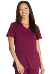 Wine - Dickies Balance Women Scrub Top - Front View