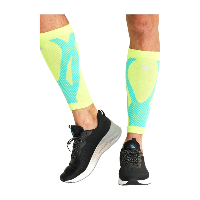 hyper yellow/turquoise - Calf Sleeve 10-15 mmHg Compression