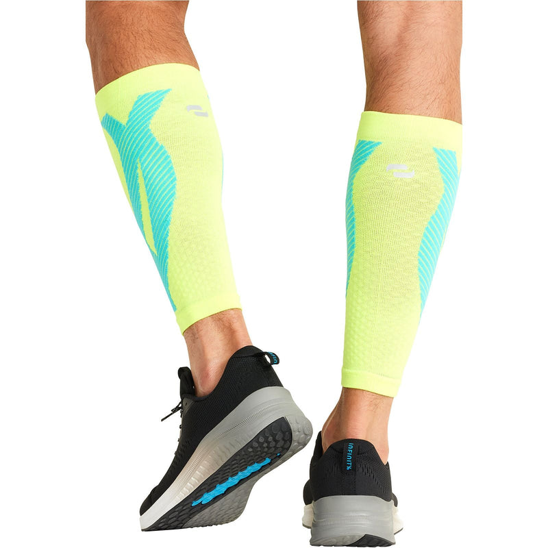 hyper yellow/turquoise - Calf Sleeve 10-15 mmHg Compression