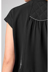 BLACK - Mandarin Collar Crop Top (View 3)