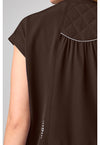Dark Chocolate - Mandarin Collar Crop Top (View 3)