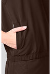 Dark Chocolate - Mandarin Collar Crop Top (View 4)