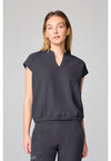 Pewter - Mandarin Collar Crop Top