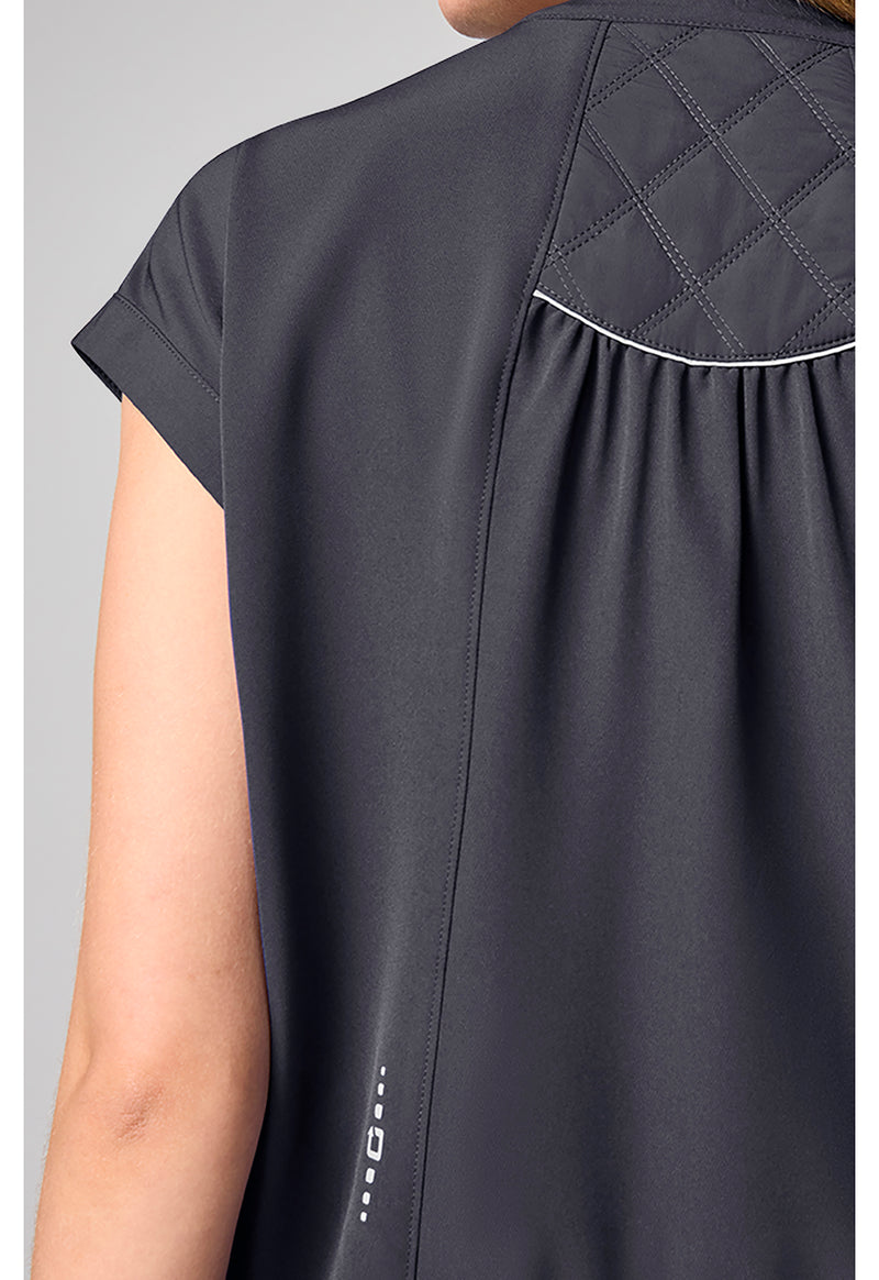 Pewter - Mandarin Collar Crop Top (View 3)