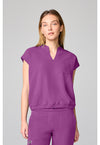 Plum Violet - Mandarin Collar Crop Top