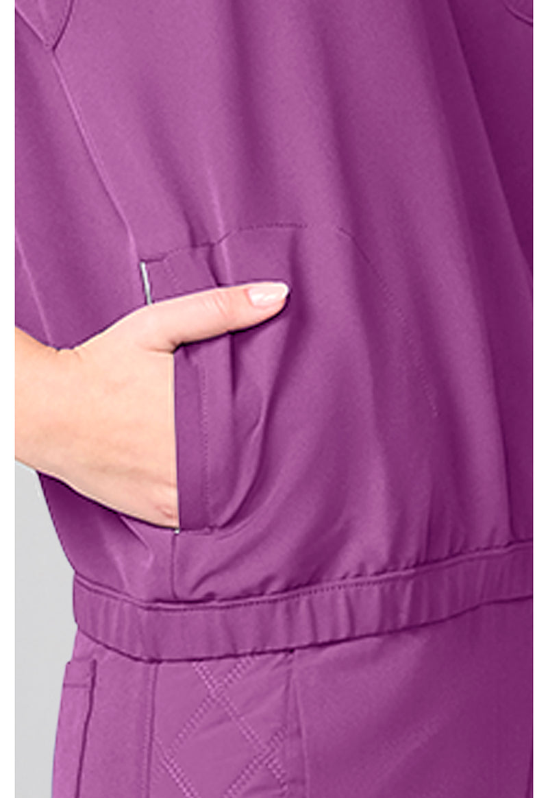 Plum Violet - Mandarin Collar Crop Top (View 4)