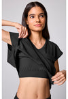 Black - Built In Bra Dolman Top