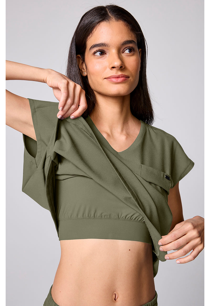 Olive - Built In Bra Dolman Top