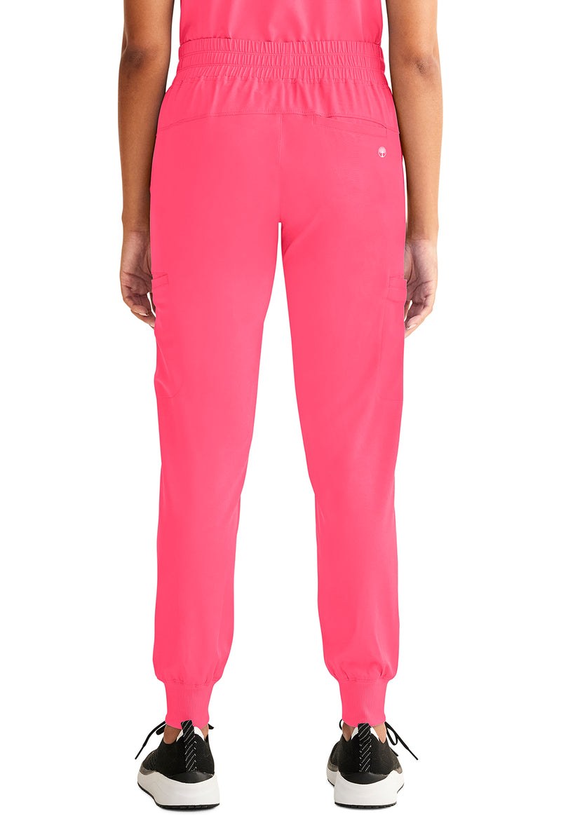 Carnation Pink - Women's Rhea Jogger Scrub Pants – Petite (Back)