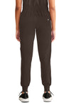 Dark Chocolate - Women's Rhea Jogger Scrub Pants – Petite (Back)