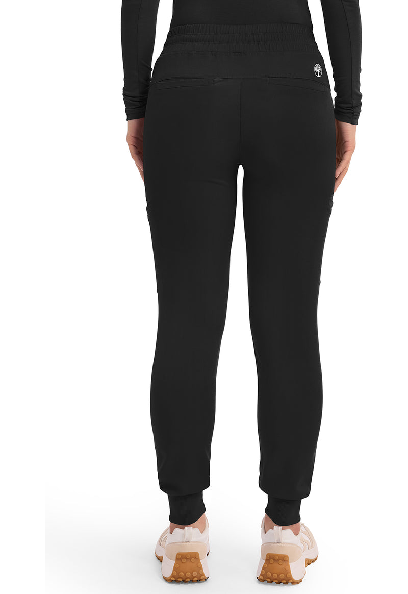 BLACK - Healing Hands Works Women Scrub Pants - Back View