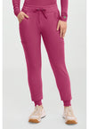 Cherry Wine - Healing Hands Works Women Scrub Pants - Front View
