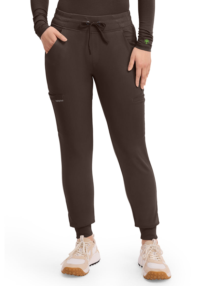 Dark Chocolate - Healing Hands Works Women Scrub Pants - Front View