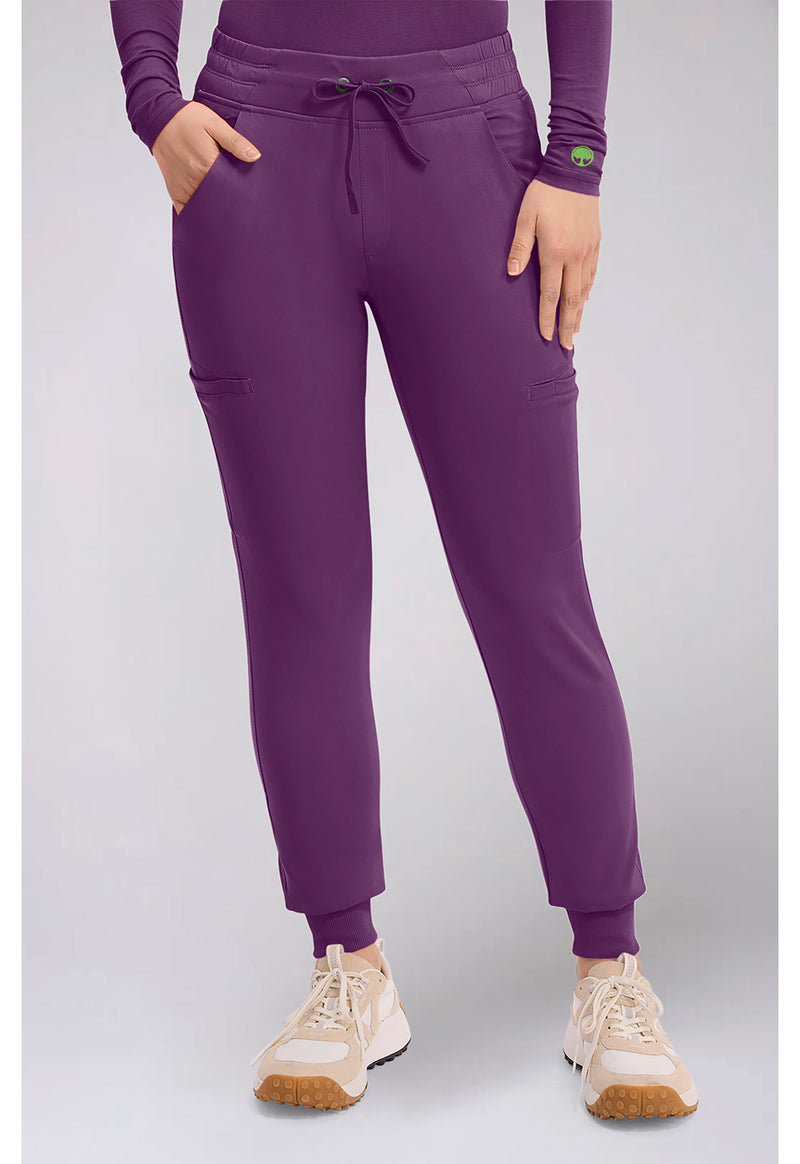 Eggplant - Healing Hands Works Women Scrub Pants - Front View