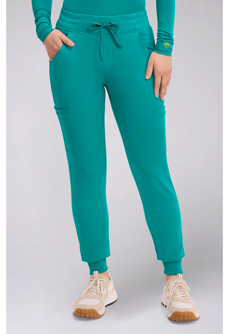 TEAL - Healing Hands Works Women Scrub Pants - Front View