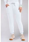 WHITE - Healing Hands Works Women Scrub Pants - Front View