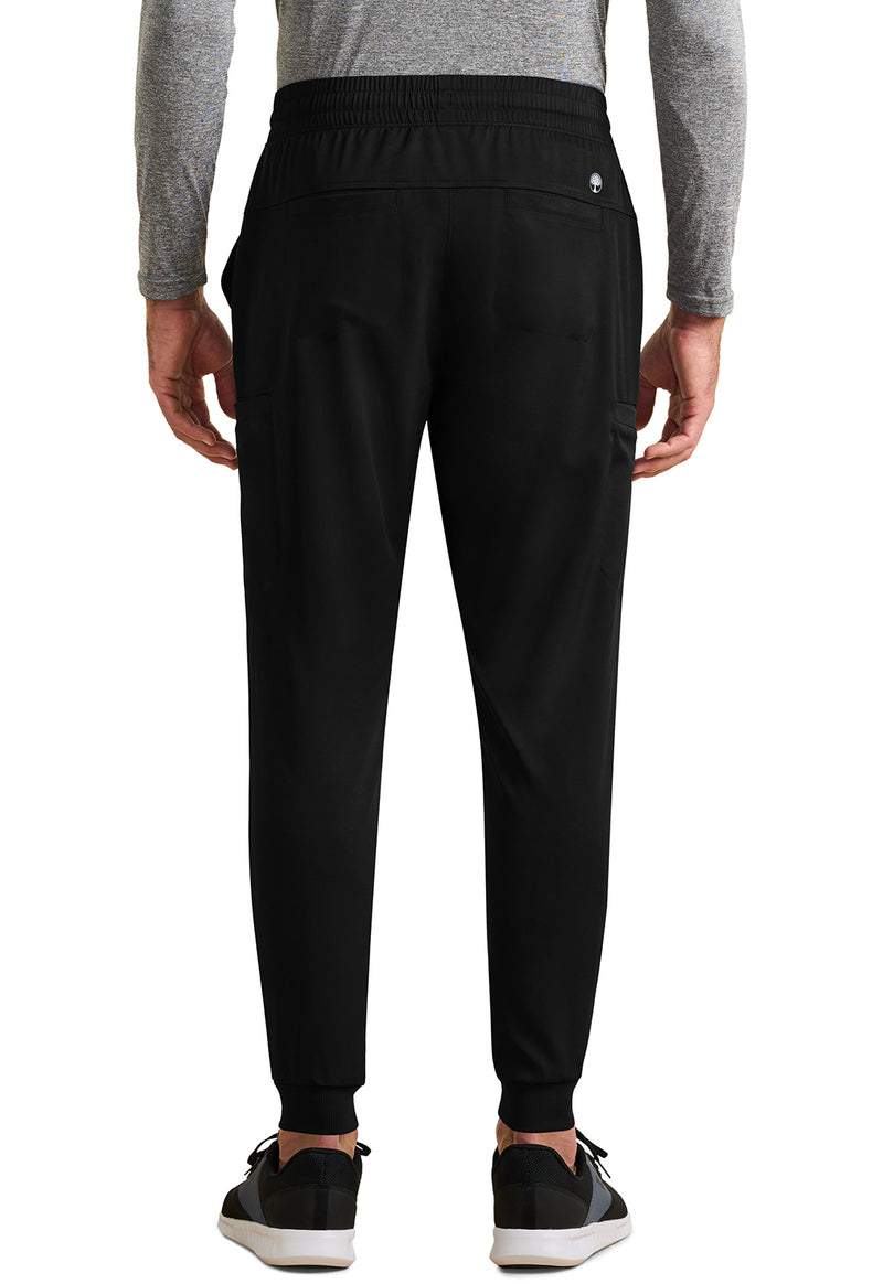 black - Rafael Men's Mid Rise Zip Fly Jogger (Back)