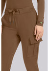 French Brown - Women's 6-Pocket Flare Leg Scrub Pants (View 3)