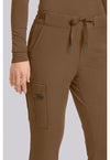 French Brown - Women's 6-Pocket Flare Leg Scrub Pants (View 4)