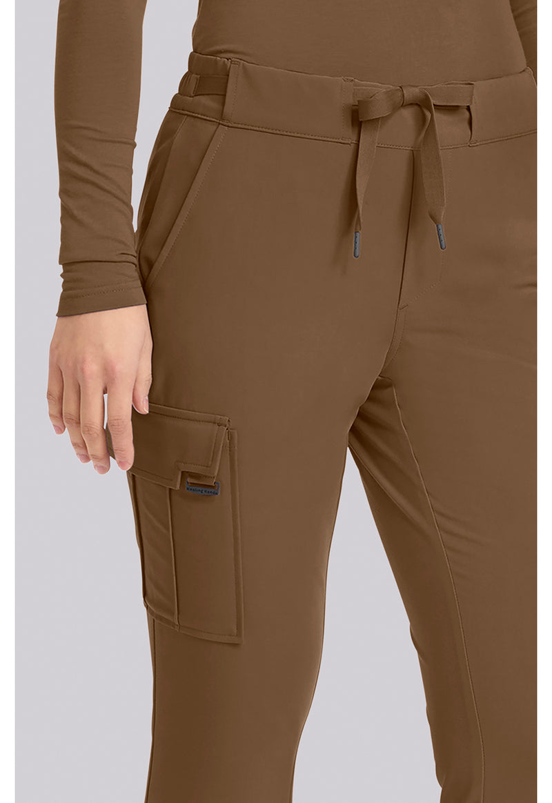 French Brown - Women's 6-Pocket Flare Leg Scrub Pants (View 4)