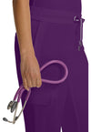 Eggplant - Women's Mid Rise Drawstring Straight Leg – Petite (View 3)