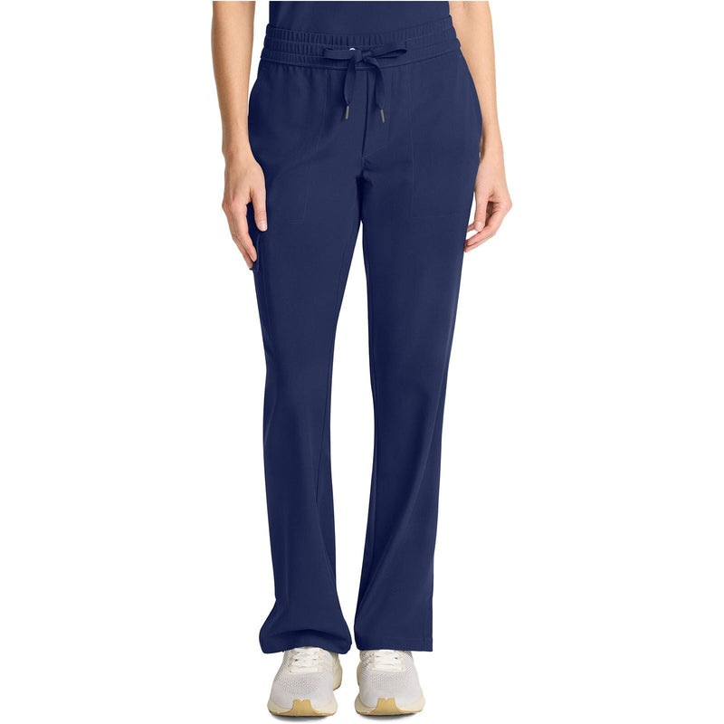 navy - Mid Rise Drawstring Straight Leg