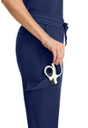 Navy - Women's Mid Rise Drawstring Straight Leg – Petite (View 3)