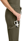 Olive - Women's Mid Rise Drawstring Straight Leg – Petite (View 3)