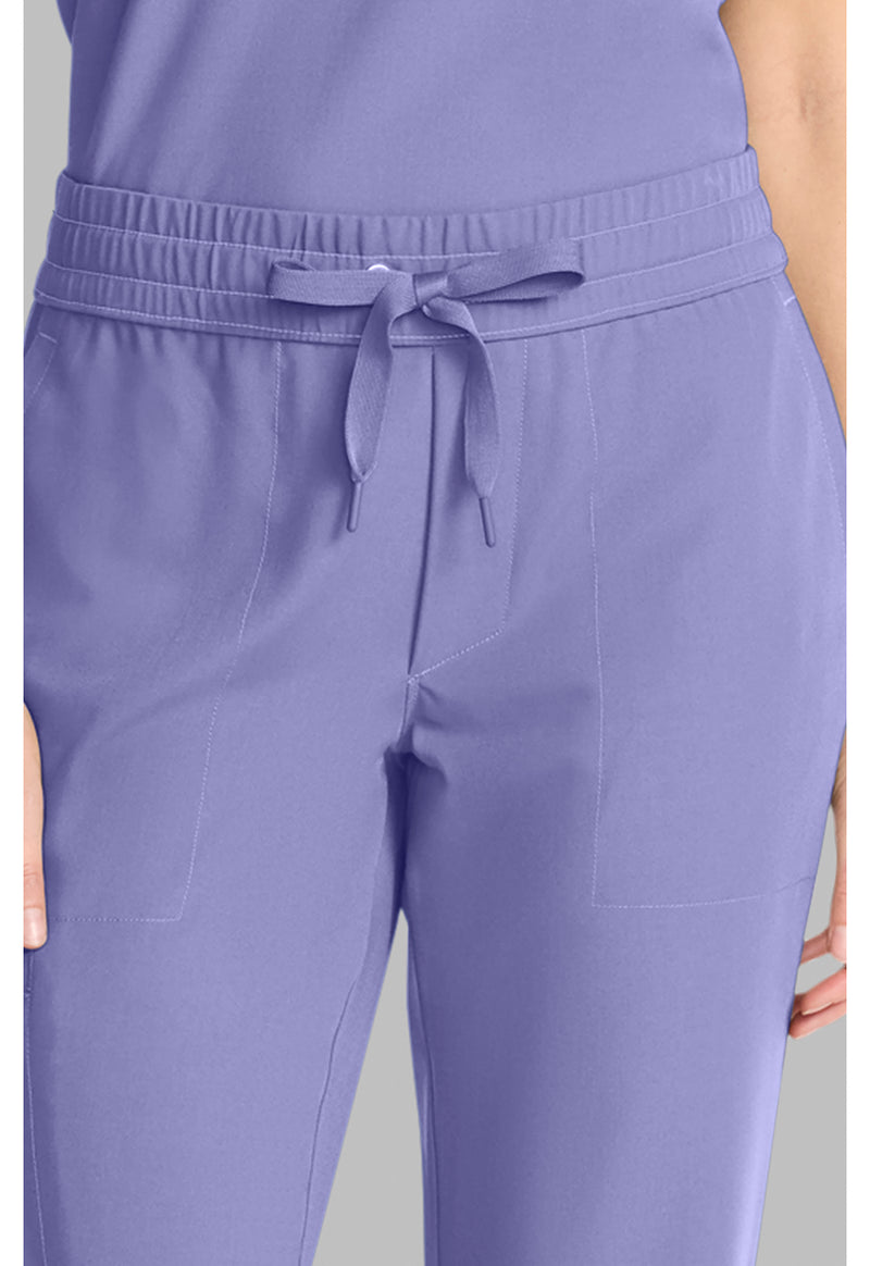 Persian Violet - Women's Mid Rise Drawstring Straight Leg – Petite (View 2)