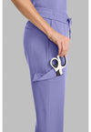 Persian Violet - Women's Mid Rise Drawstring Straight Leg – Petite (View 3)