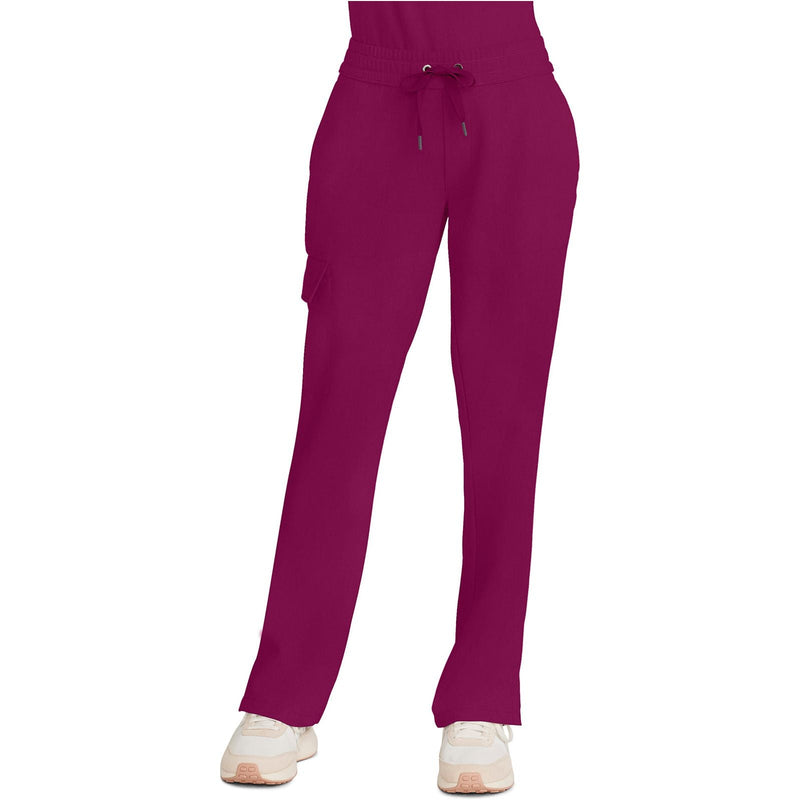 wine - Mid Rise Drawstring Straight Leg