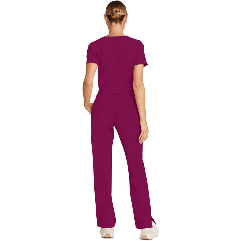 wine - Mid Rise Drawstring Straight Leg