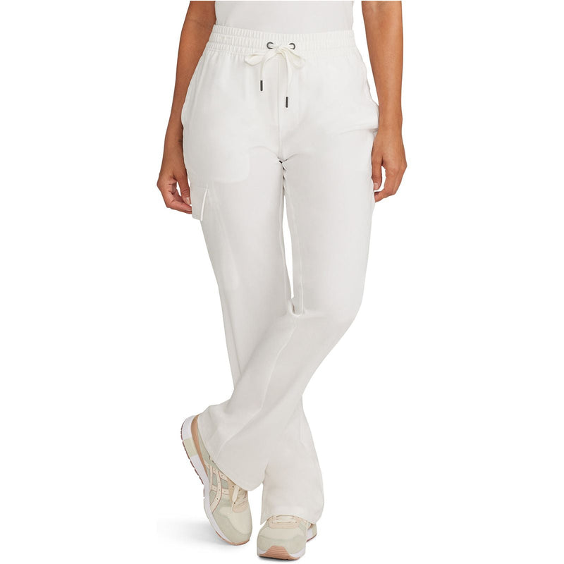 white gardenia - Mid Rise Drawstring Straight Leg