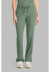Acadia Green - Women's Mid Rise Drawstring Straight Leg