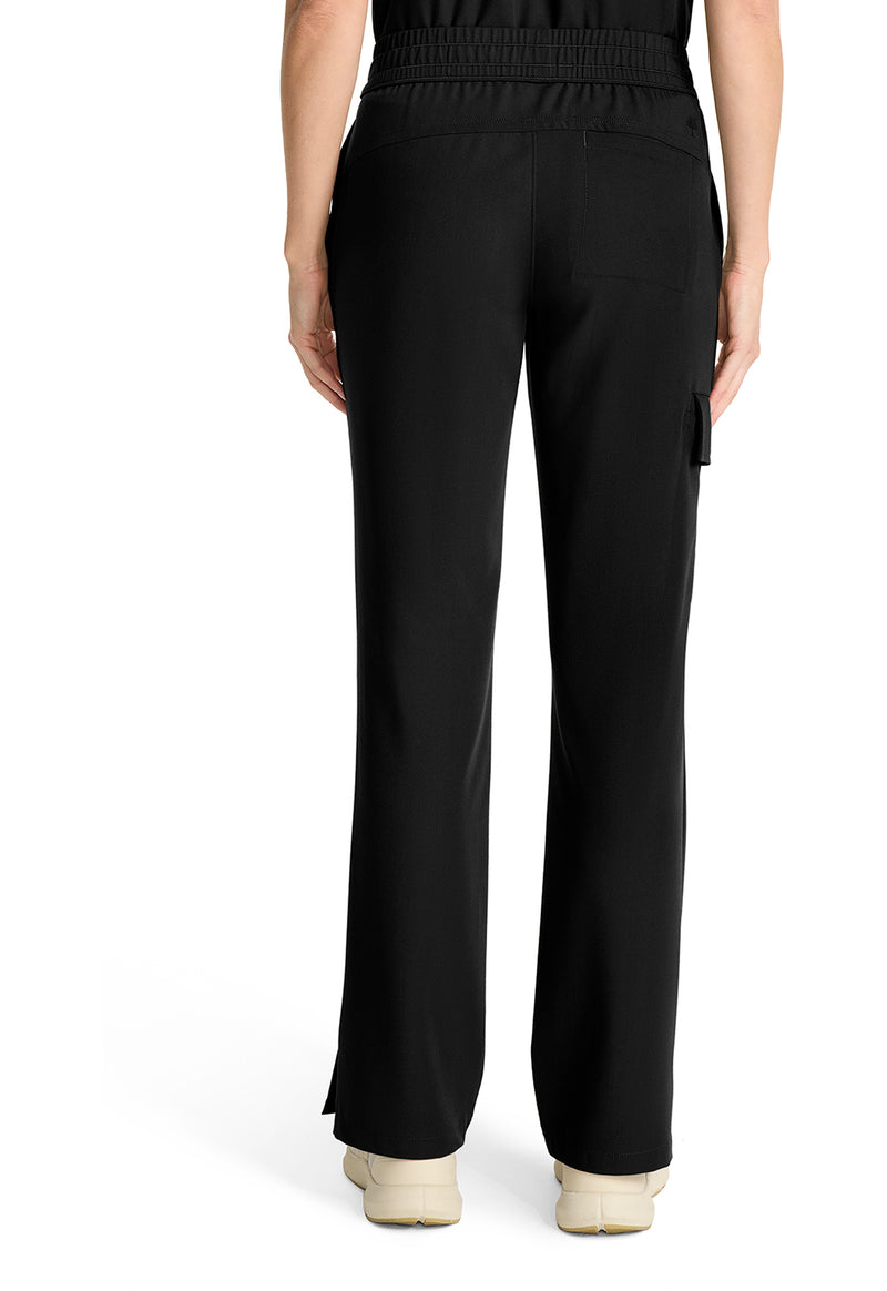 Black - Healing Hands Quest Women Scrub Pants - Back View