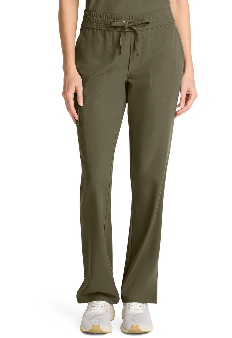 Olive - Healing Hands Quest Women Scrub Pants - Front View