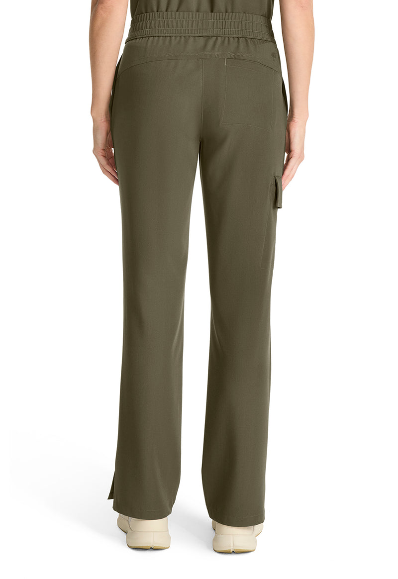 Olive - Healing Hands Quest Women Scrub Pants - Back View