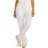 white gardenia - Mid Rise Drawstring Straight Leg