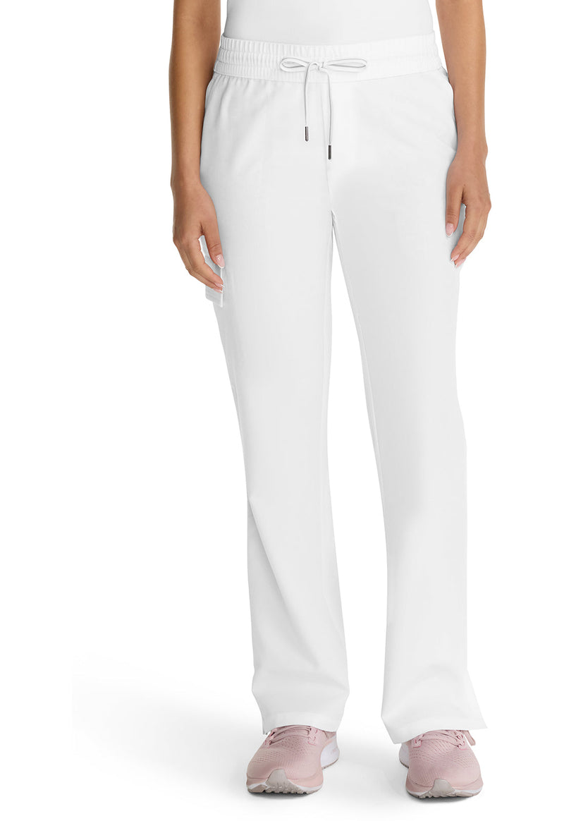 White Gardenia - Women's Mid Rise Drawstring Straight Leg