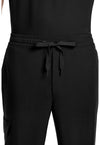 Black - Men's Zip Fly Drawstring Scrub Pants (View 2)