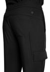 Black - Men's Zip Fly Drawstring Scrub Pants (View 3)