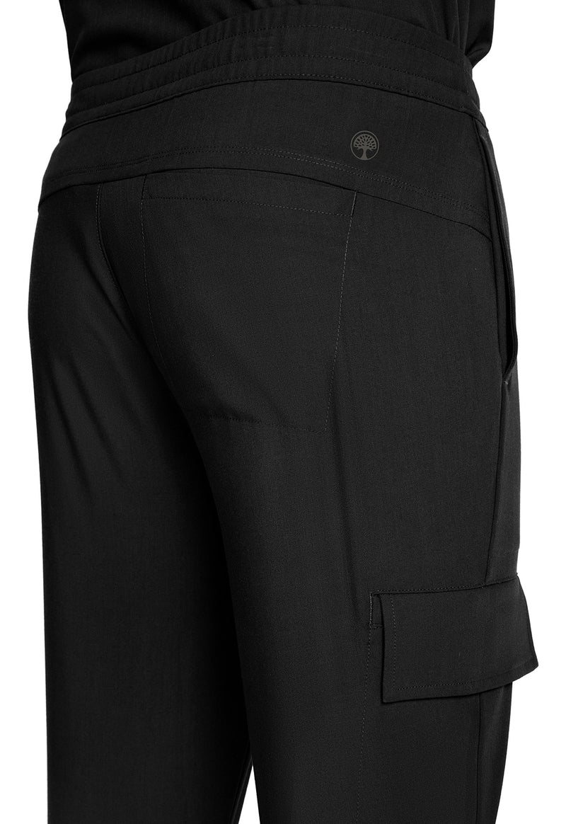 Black - Men's Zip Fly Drawstring Scrub Pants (View 3)