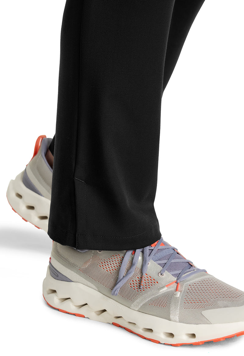 Black - Men's Zip Fly Drawstring Scrub Pants (View 4)